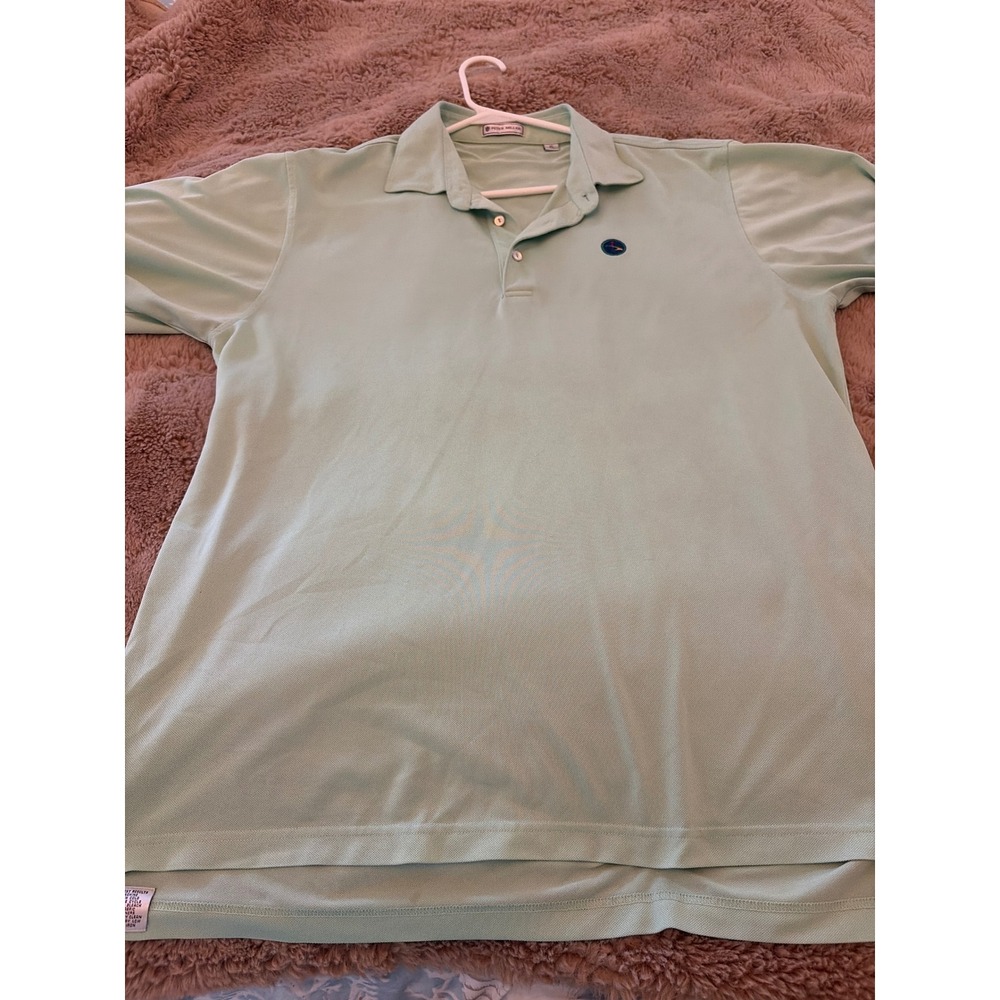 Peter Millar Mens XL Mint Green Short Sleeve Pique Golf Polo Shirt Logo Relaxed